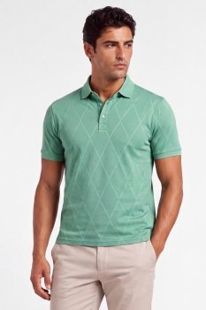 Tricou polo basic verde uni