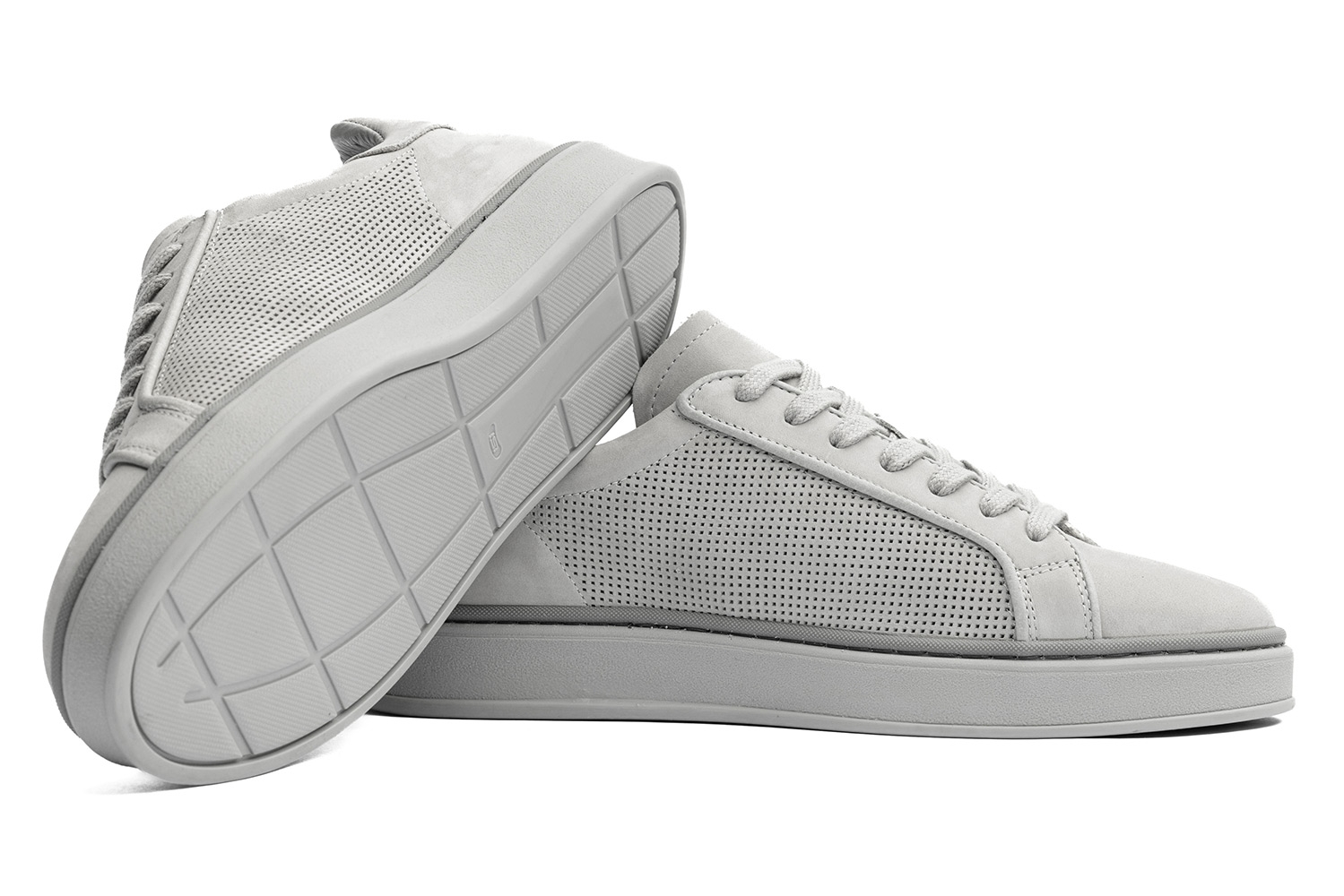 Sneakers gri piele naturala 1