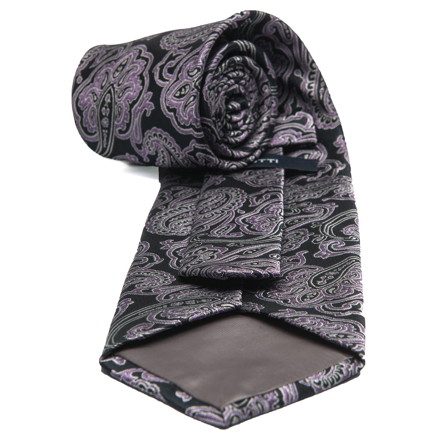 Cravata poliester neagra print floral 3