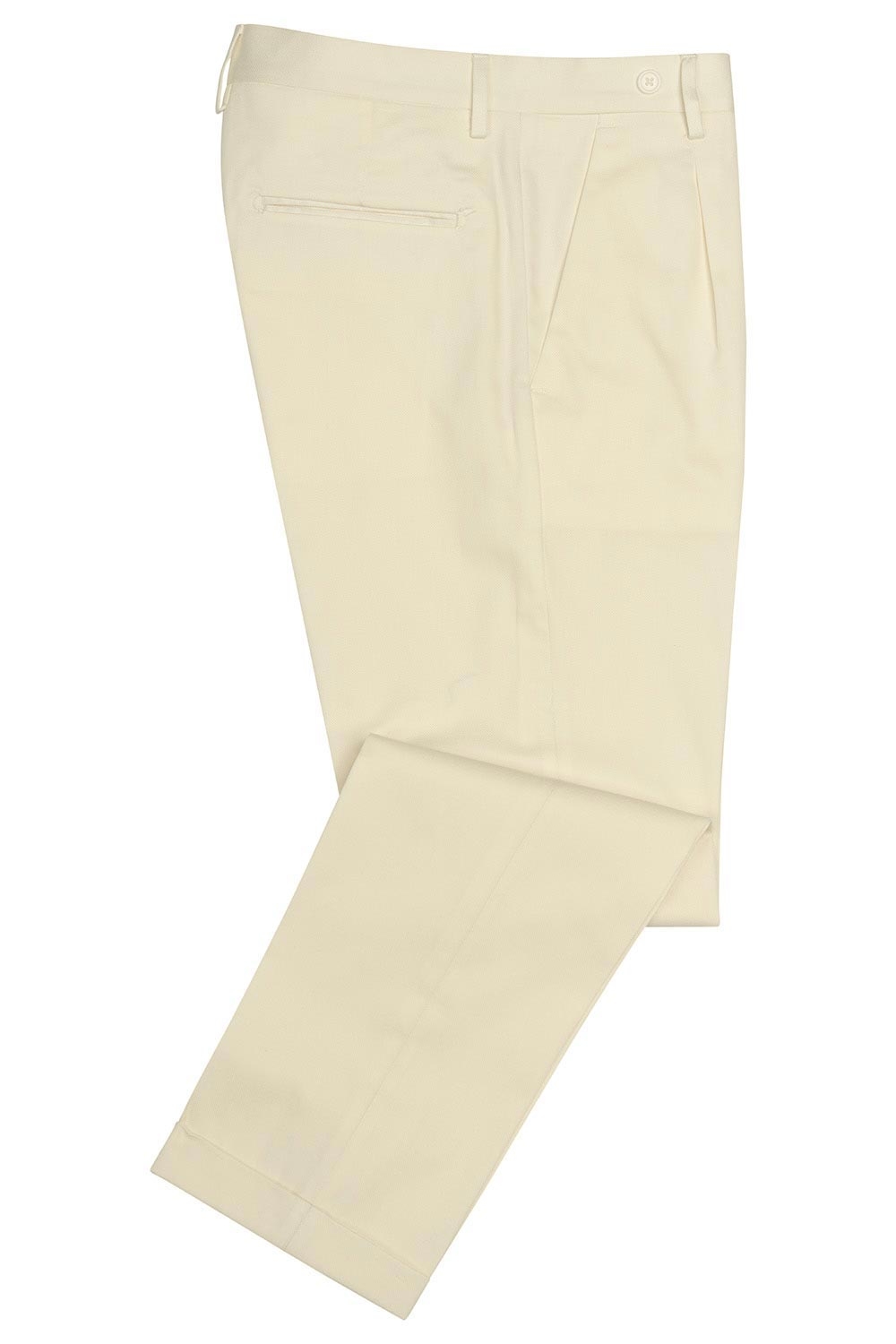 Pantaloni slim albi uni 1