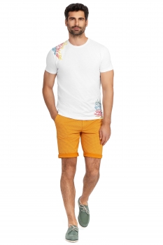 Pantaloni scurti slim oranj print geometric