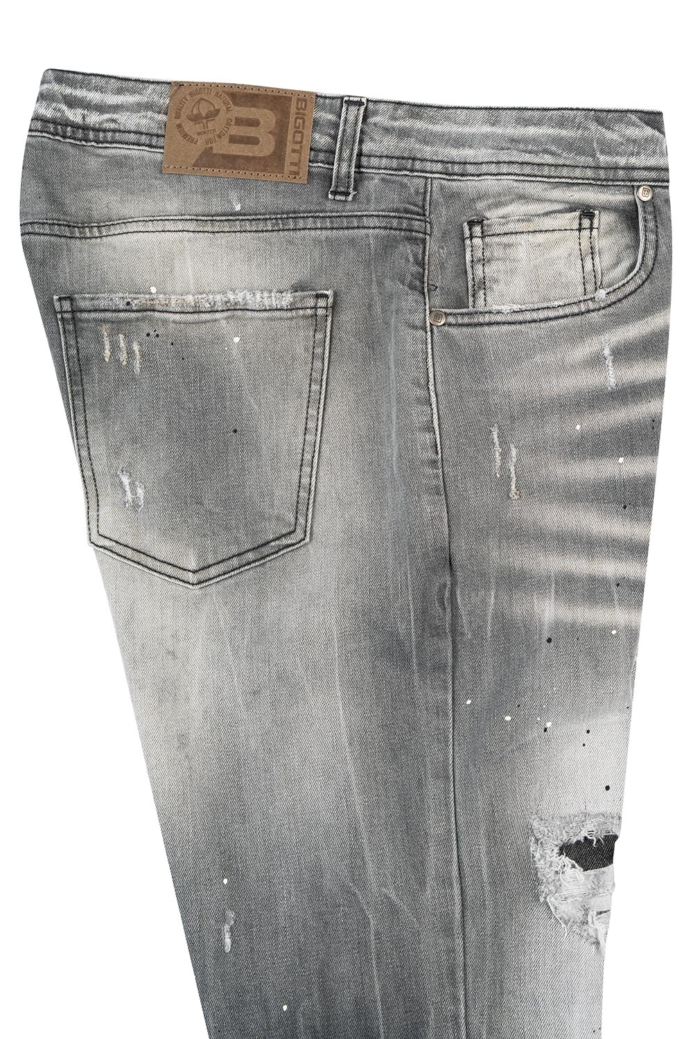 Blugi slim gri uni 1