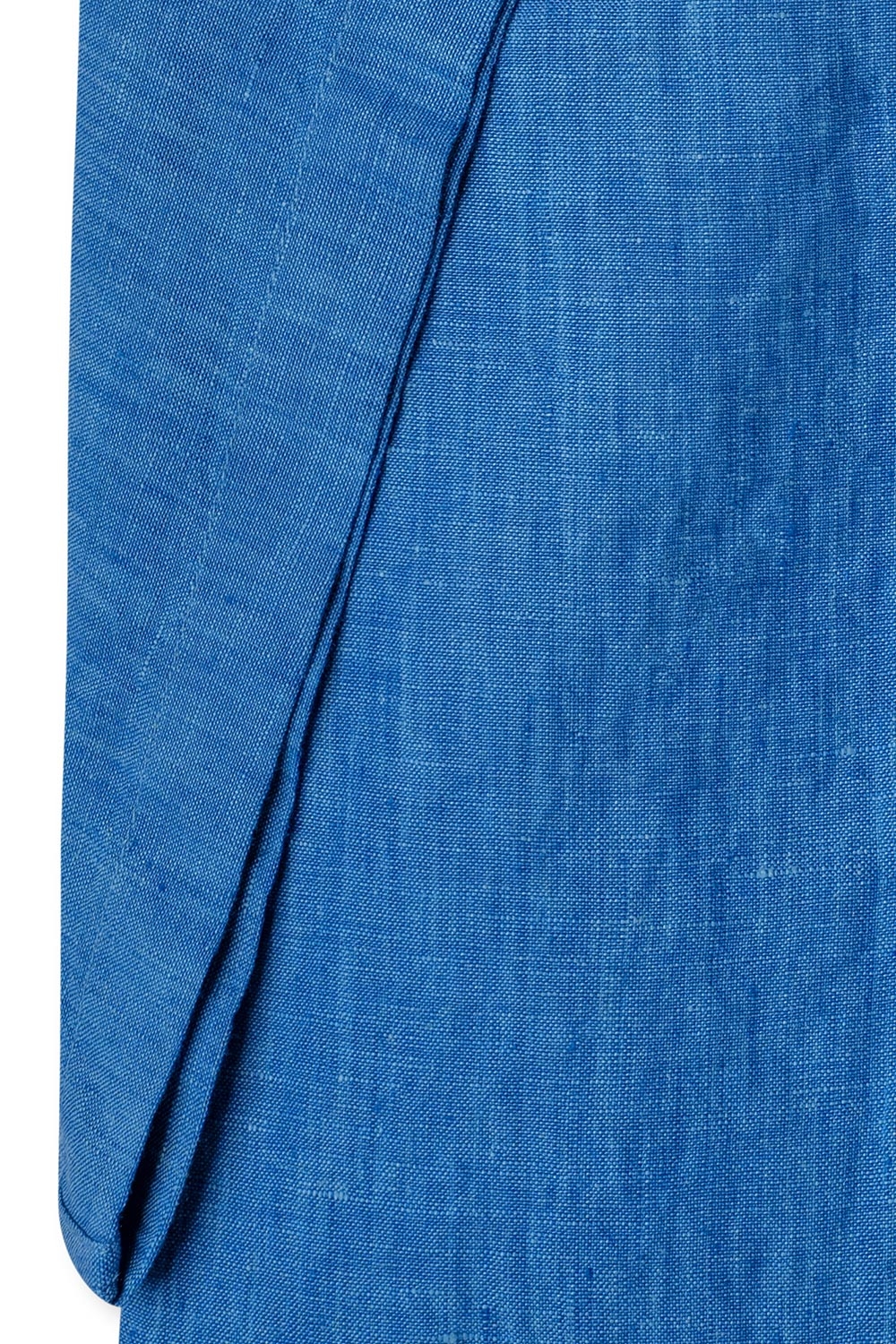 Camasa maneca scurta din in slim albastra uni 2