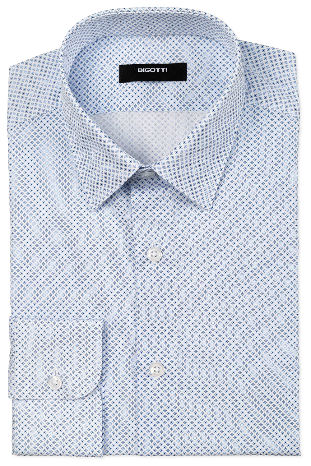 Camasa slim alba print geometric 0
