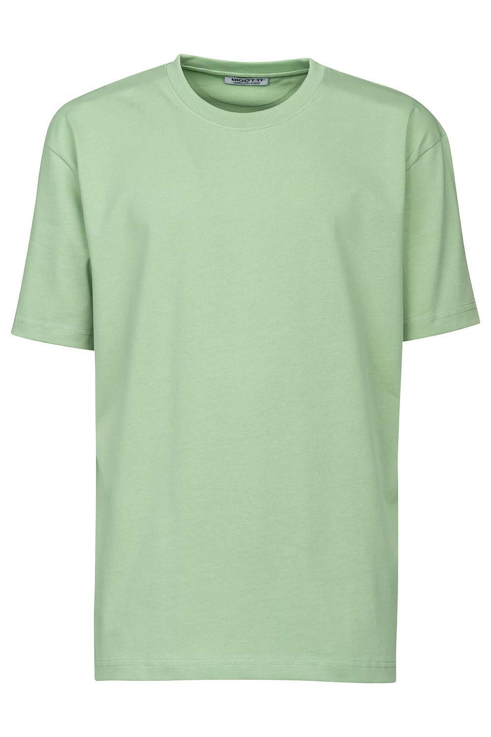 Tricou oversize verde guler rotund 1