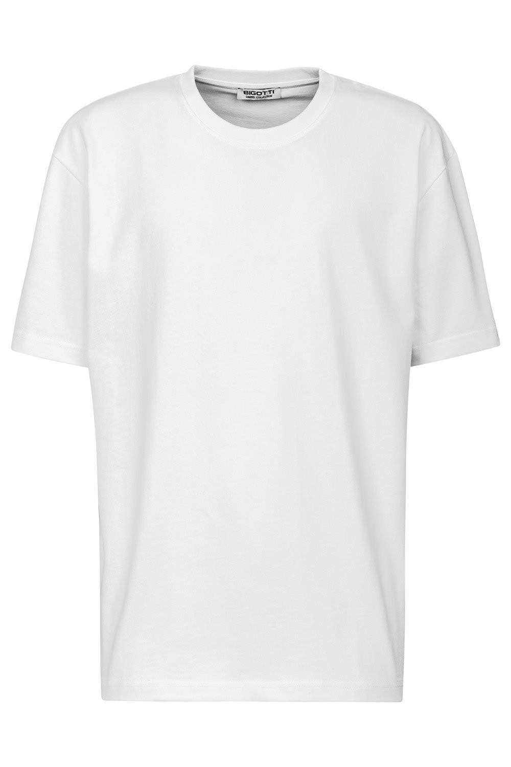 Tricou oversize alb guler rotund 1
