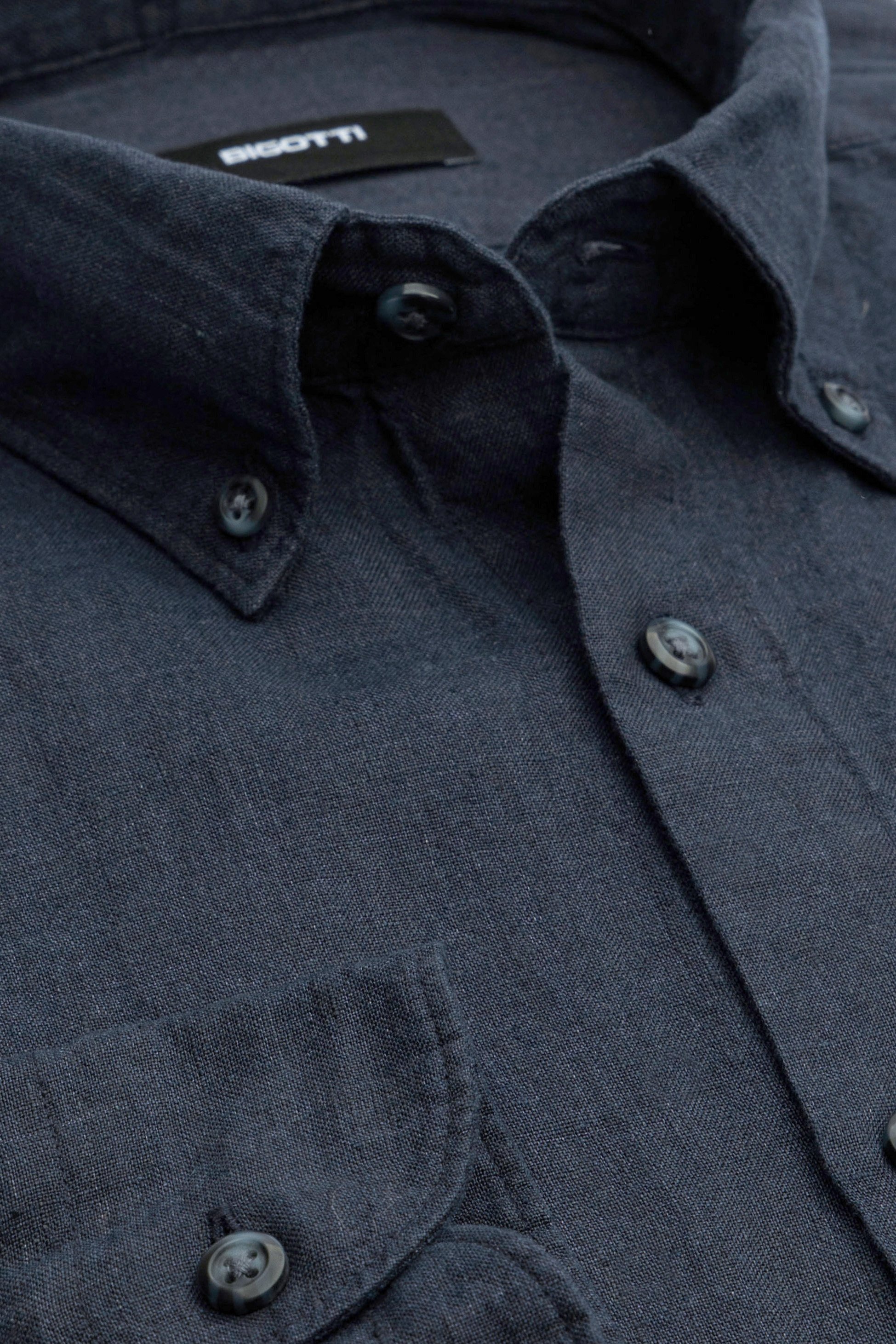 Slim body navy plain shirt 1