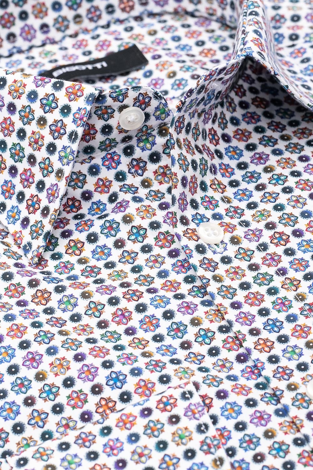Camasa slim alba print floral 1