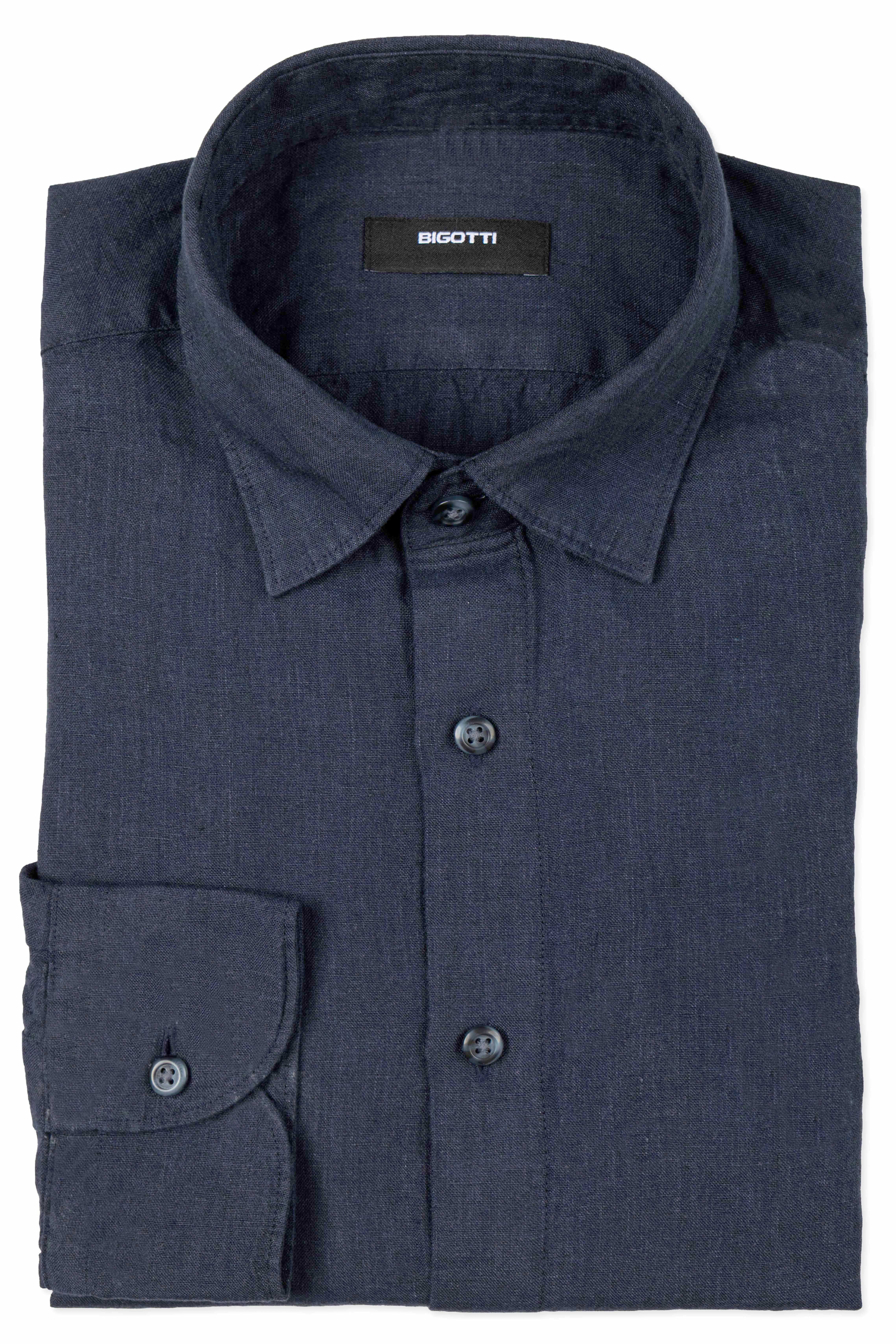 Slim body navy plain shirt 0