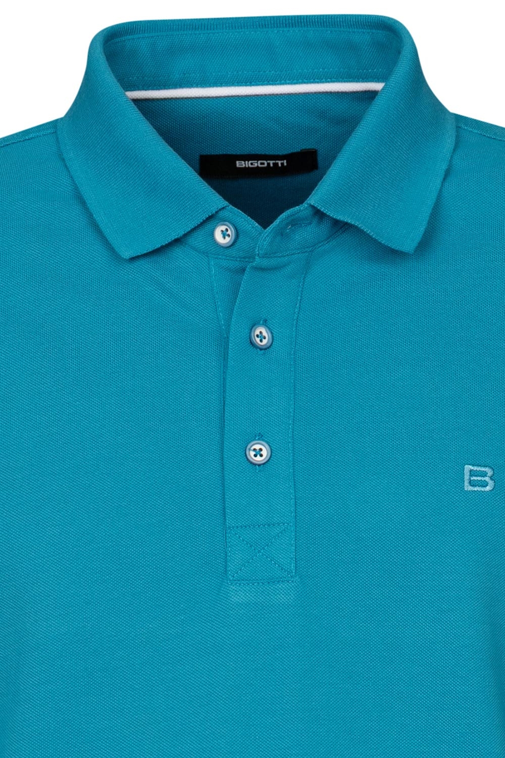 Tricou polo regular albastru uni 1