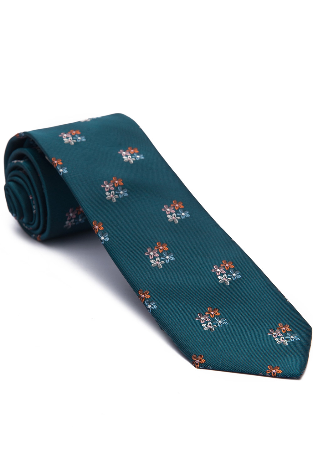 Cravata bleu print floral 0