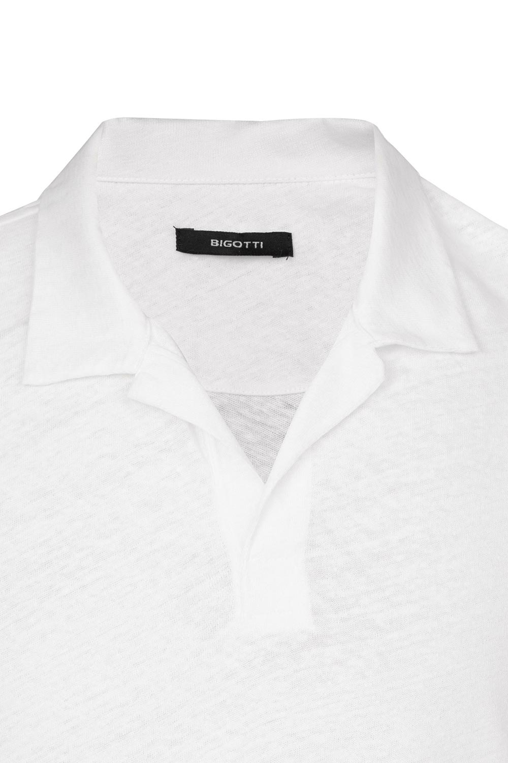 Tricou polo slim alb din in si bumbac 1