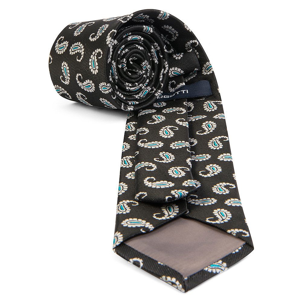Cravata neagra print floral 3