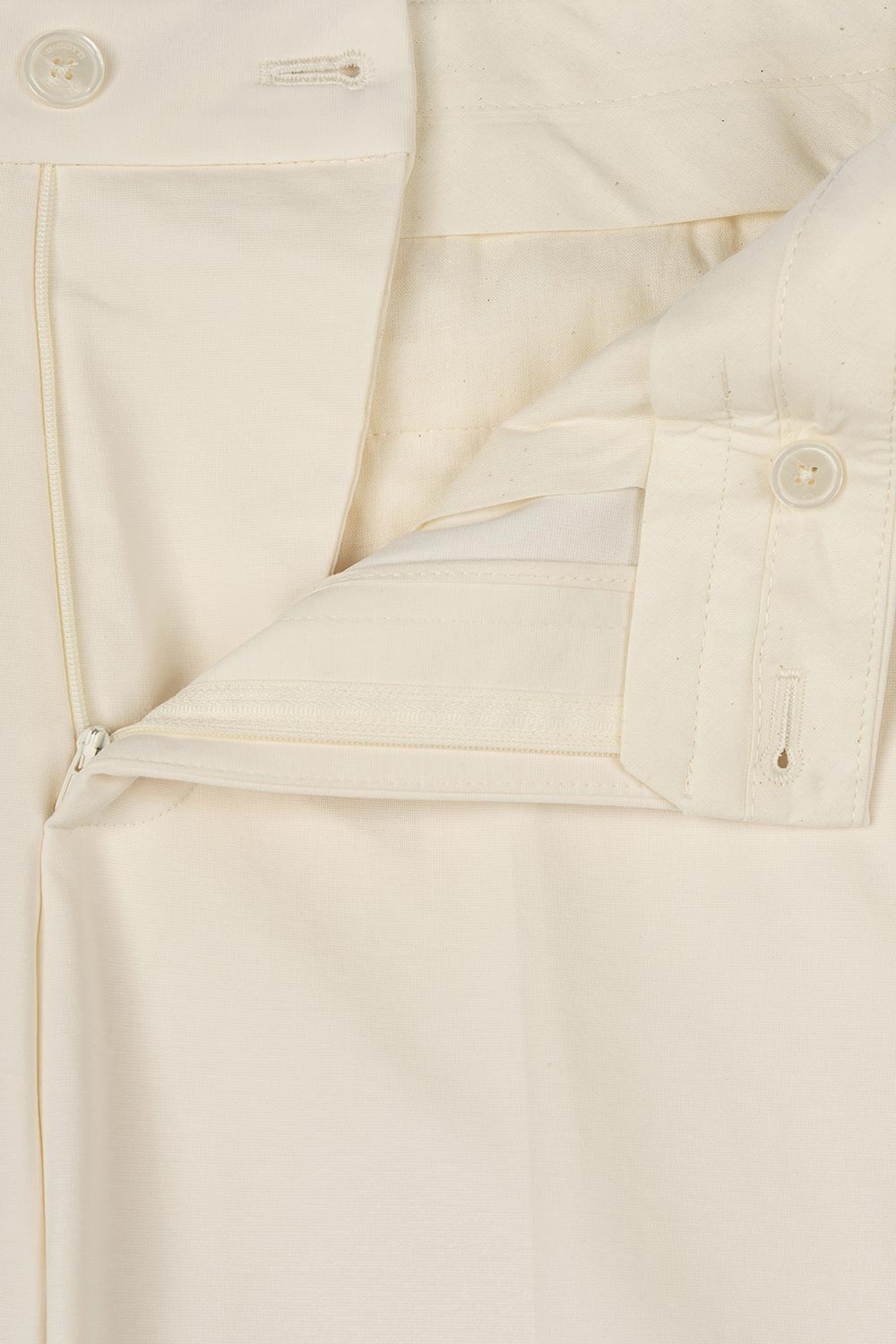 Pantaloni slim albi uni 1