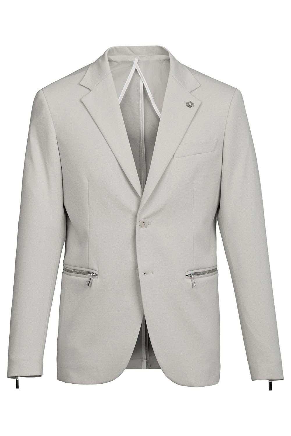 Slim body grey plain blazer 1