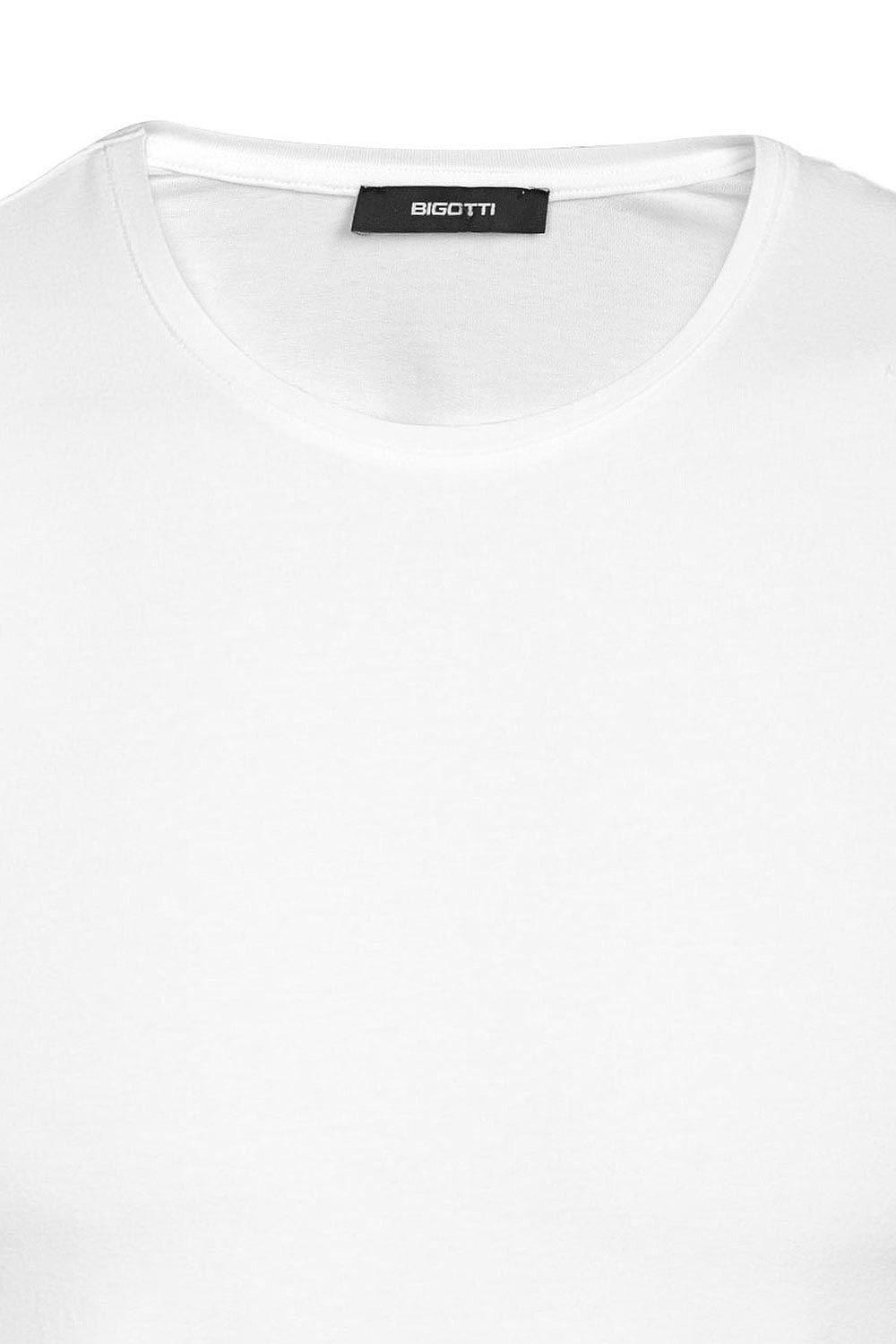Tricou slim alb guler rotund 1