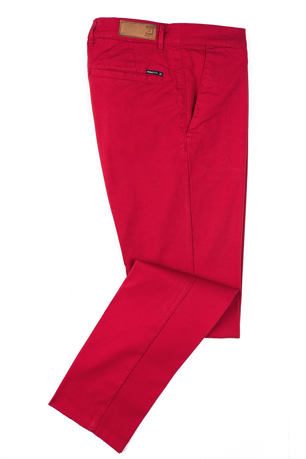 Pantaloni superslim trento rosii uni 1