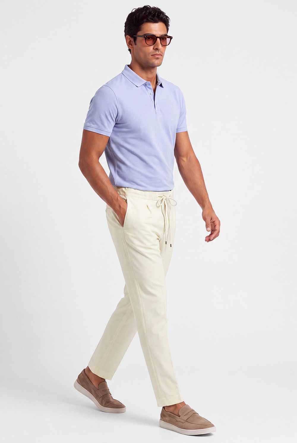 Tricou polo slim lila uni 3