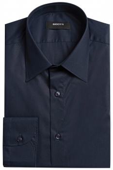 Slim body navy plain shirt