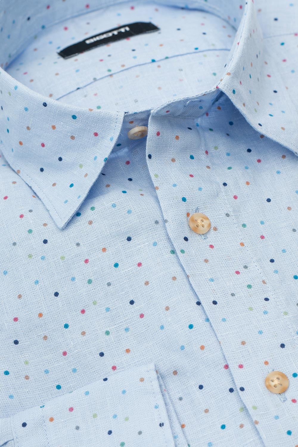 Camasa slim bleu print geometric 1