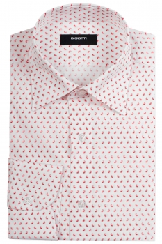 Camasa superslim alba print floral