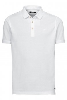 Tricou polo slim alb uni
