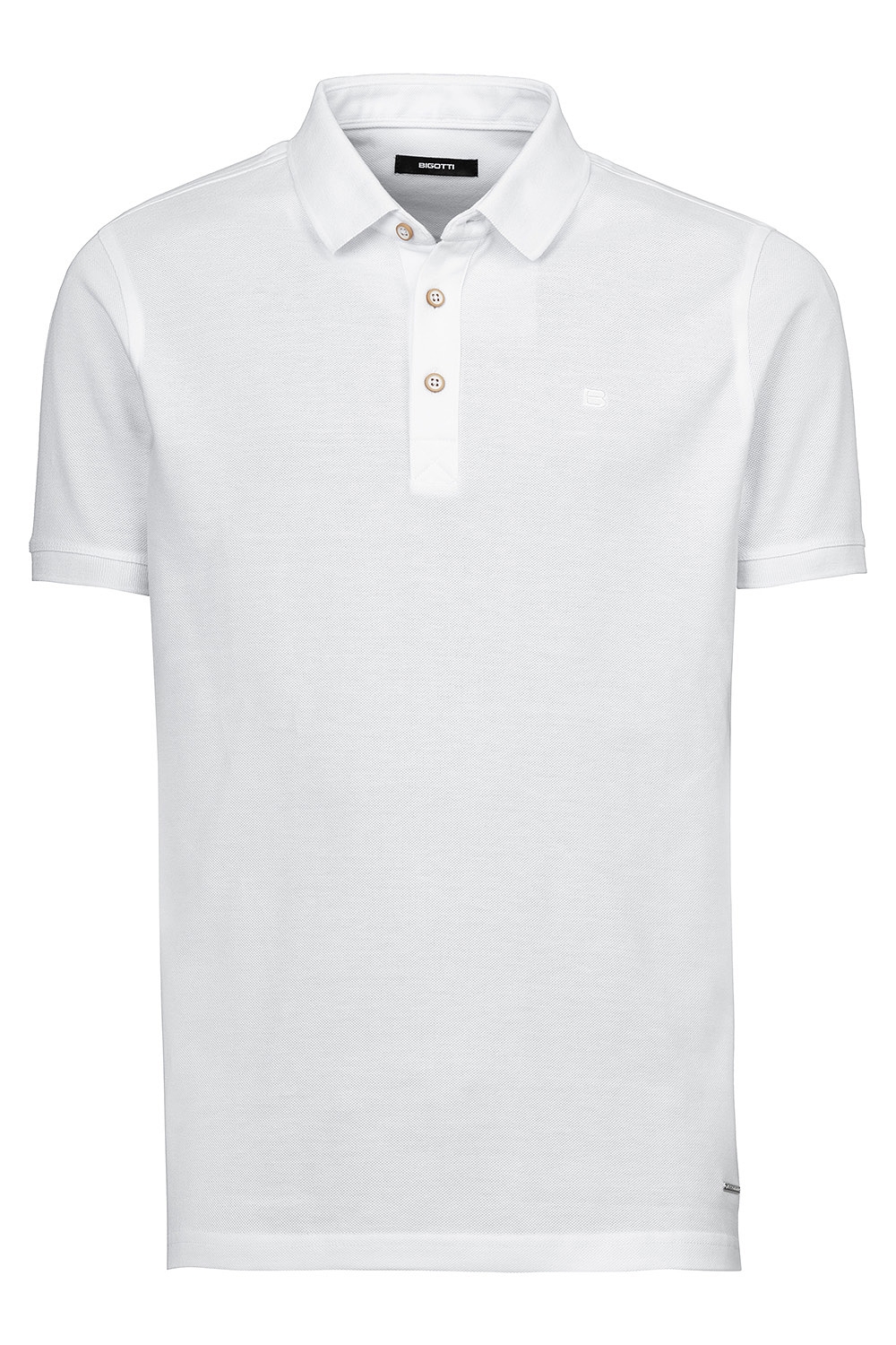 Tricou polo slim alb uni 0