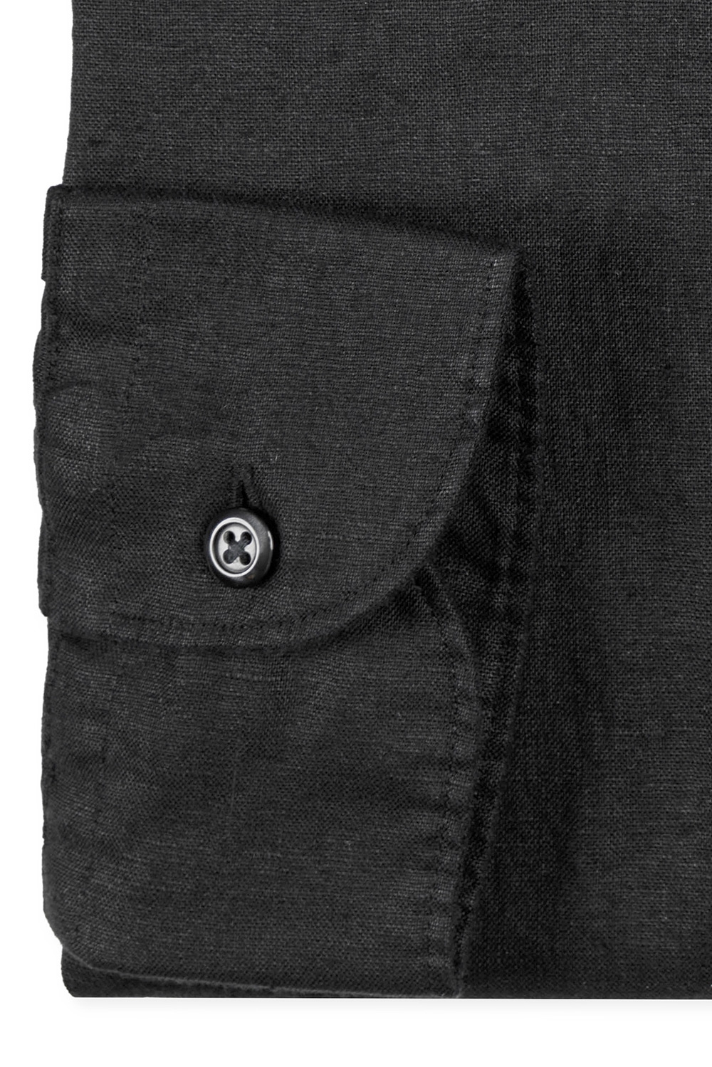Camasa din in slim neagra uni 2