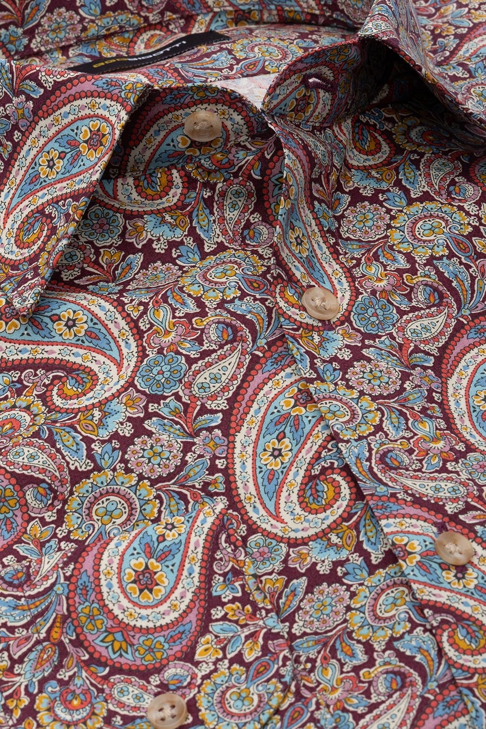 Camasa slim grena print floral 1