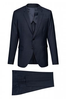 Costum slim albastru in carouri