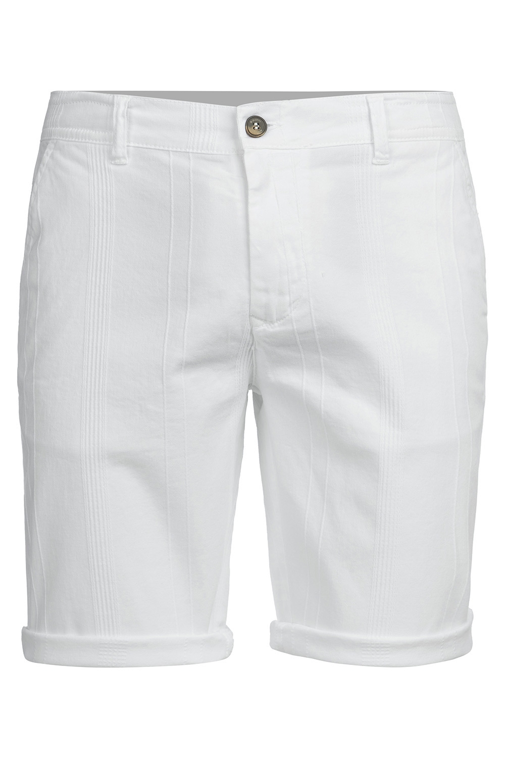 Pantaloni scurti slim albi uni 1