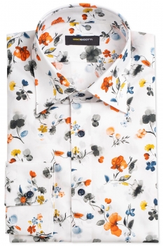 Camasa slim alba print floral
