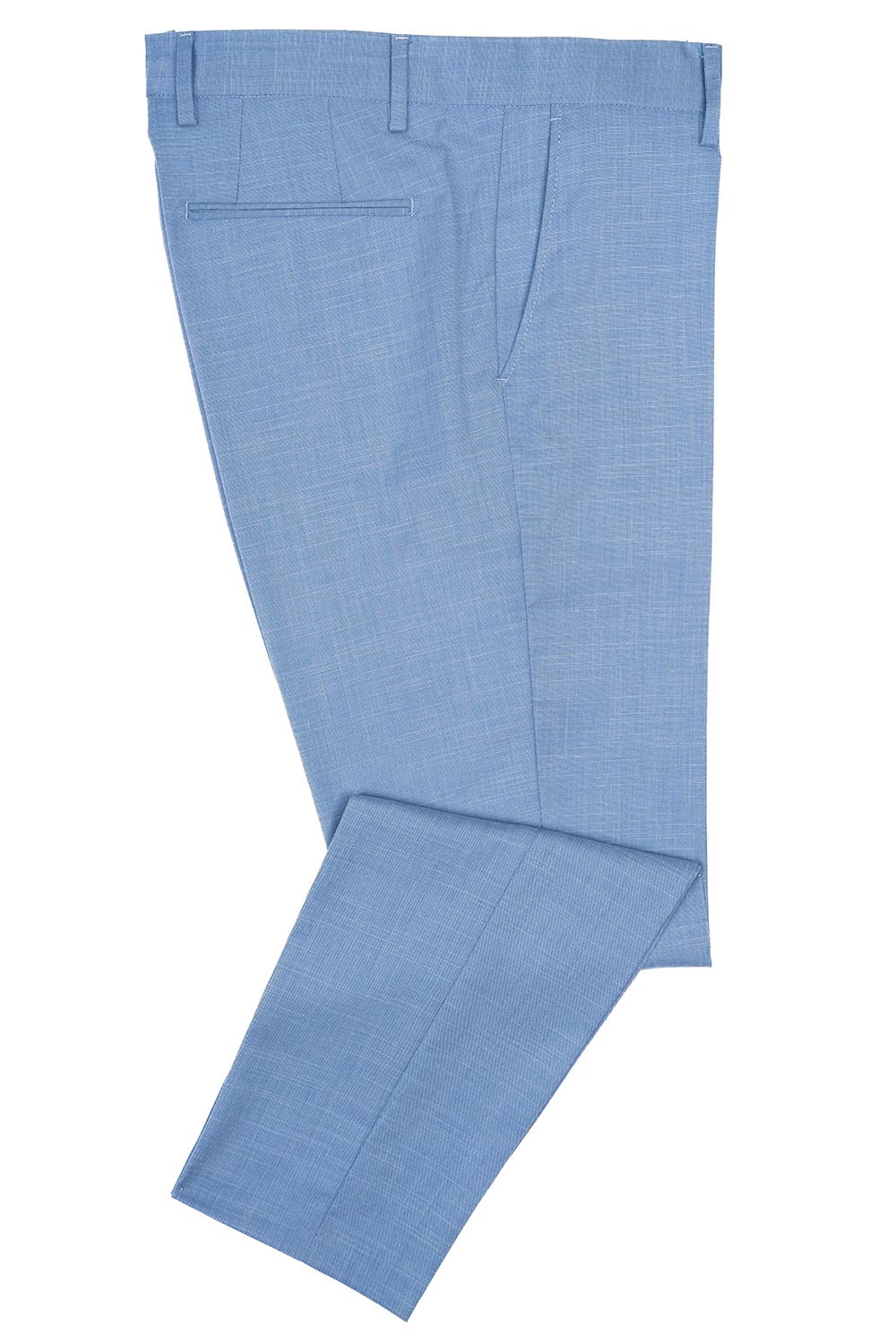 Pantaloni slim bleu uni 1