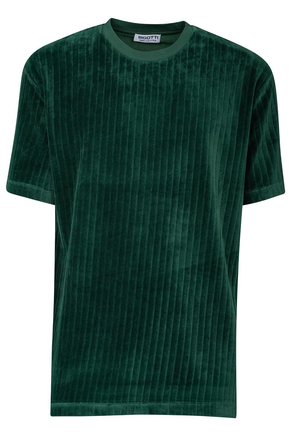 Tricou oversize verde guler rotund 1