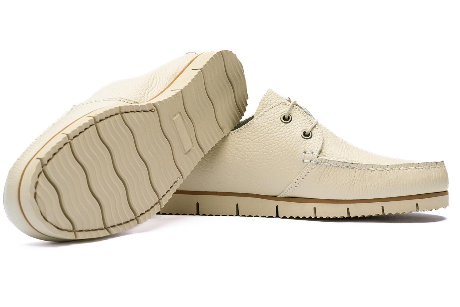 Boat shoes bej piele naturala 1