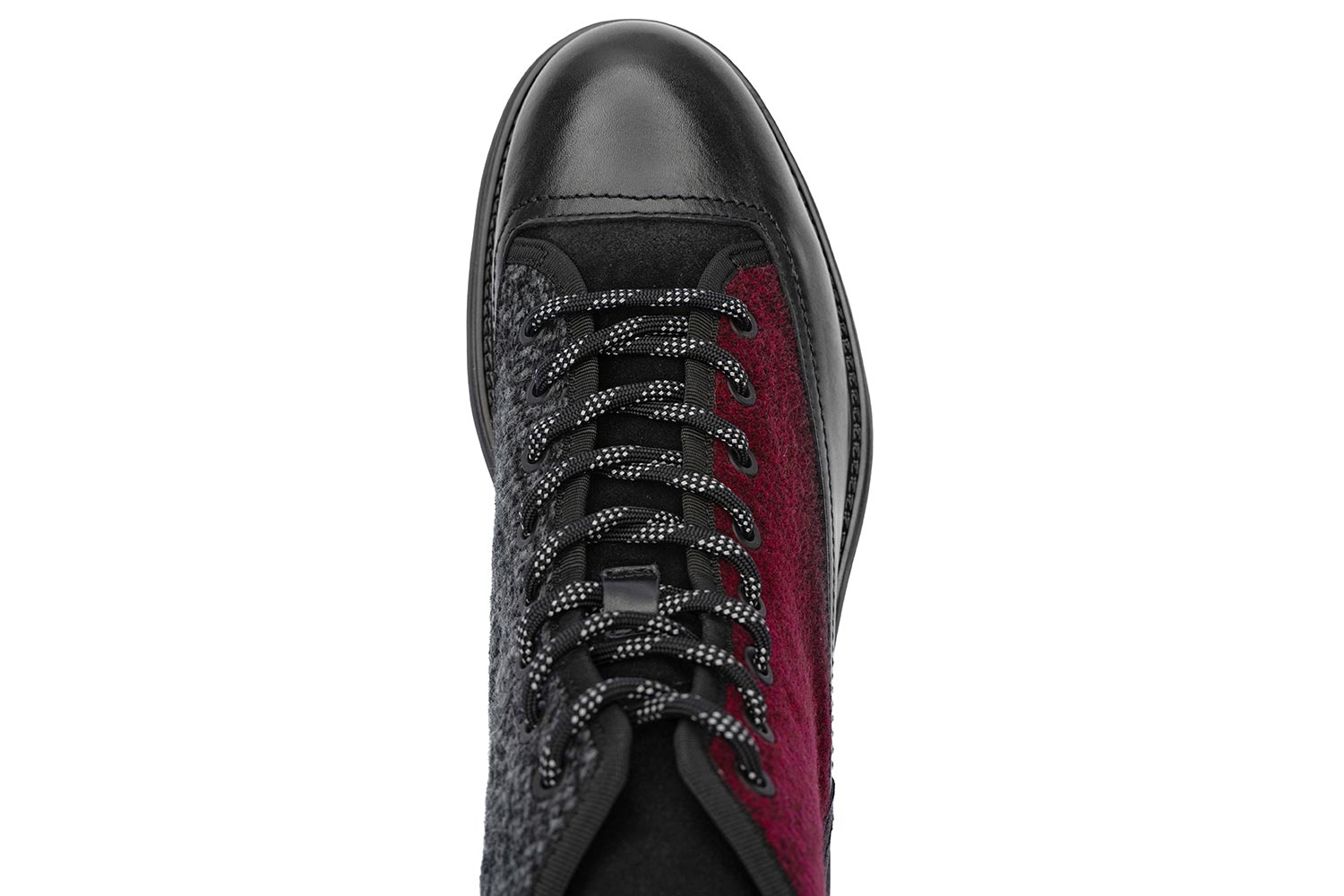 Ghete negre  piele naturala si textil talpa extra light 3