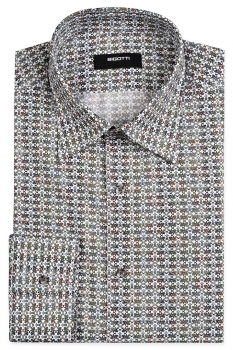 Camasa superslim alba print floral