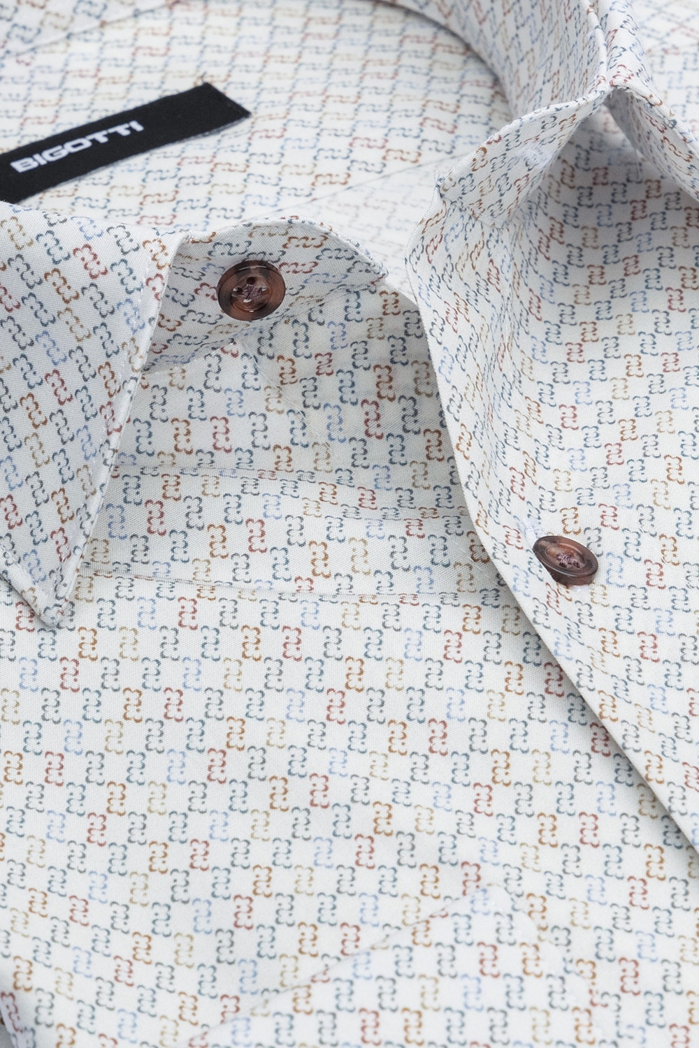 Camasa slim alba print geometric 1
