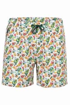 Short slim alb print