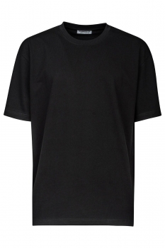 Tricou oversize negru guler rotund
