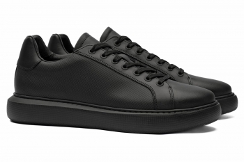 Black genuine leather shoes
