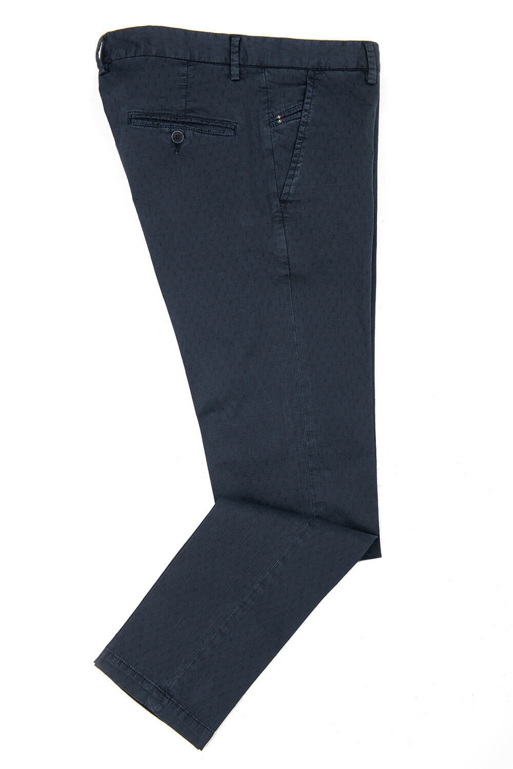 Pantaloni slim bleumarin print geometric 1