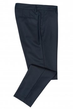 Slim body navy plain trousers