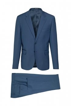 Costum slim albastru uni