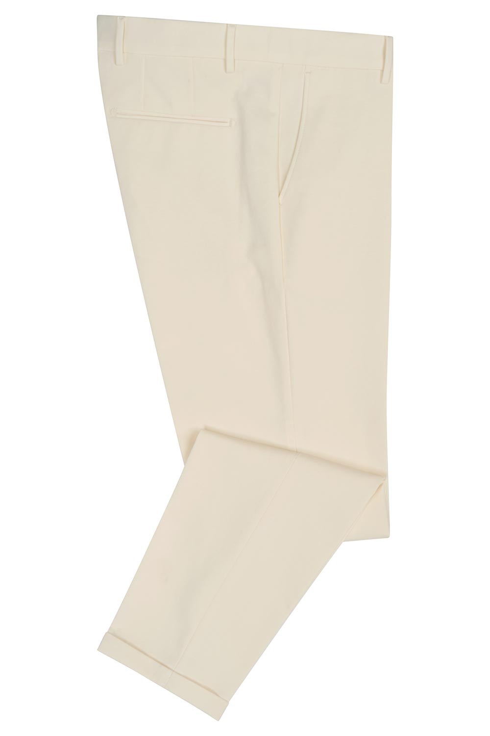 Slim body white plain trousers 1