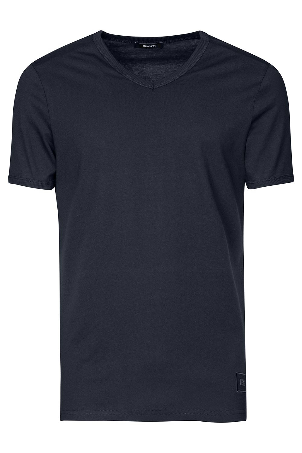 Tricou slim bleumarin guler in v 0