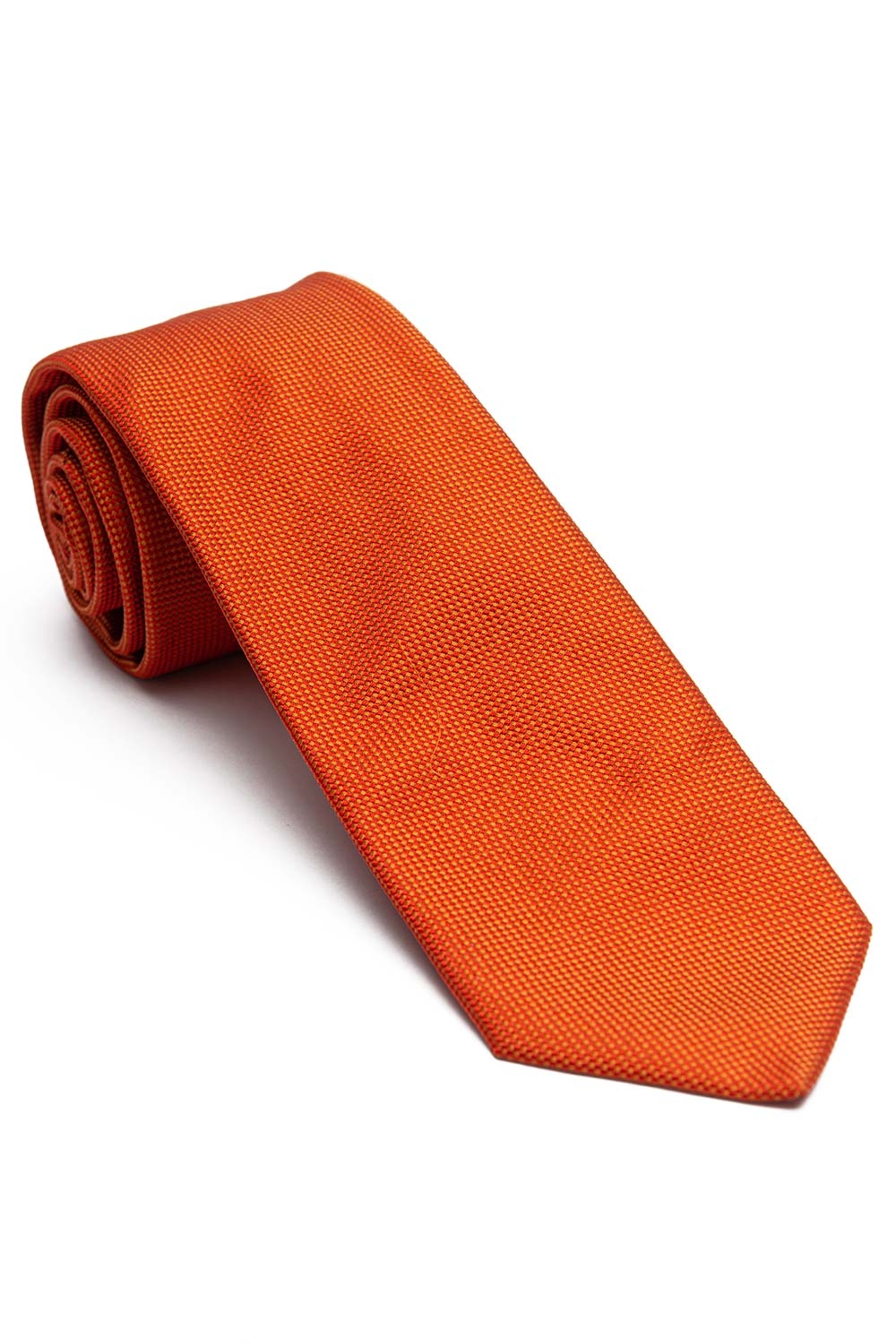 Cravata matase tesuta oranj uni 0