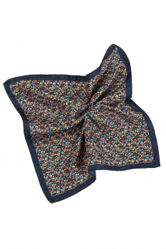 Batista bleumarin print floral matase tesuta
