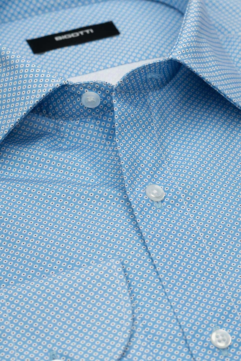 Camasa superslim bleu print geometric 1
