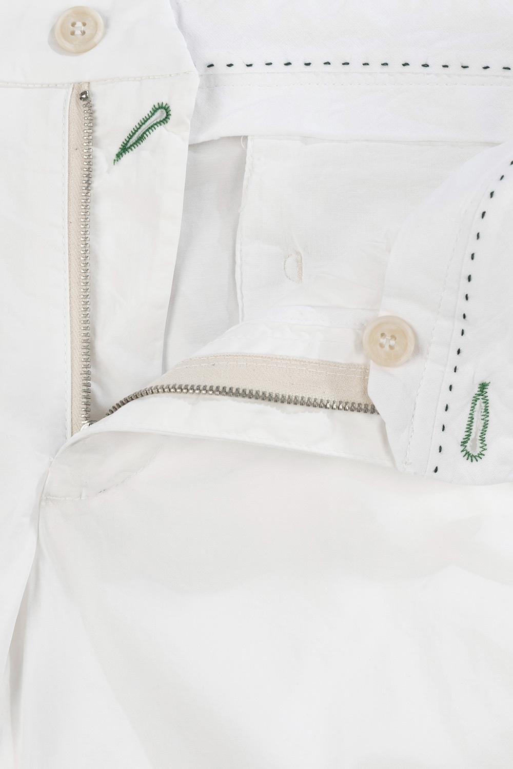 Pantaloni slim albi uni 1